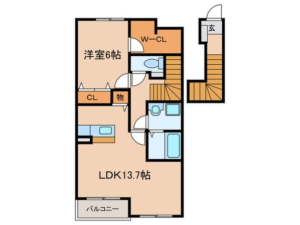 ミゾノカワＢの物件間取画像